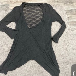 Grey lacy soft cute cardigan